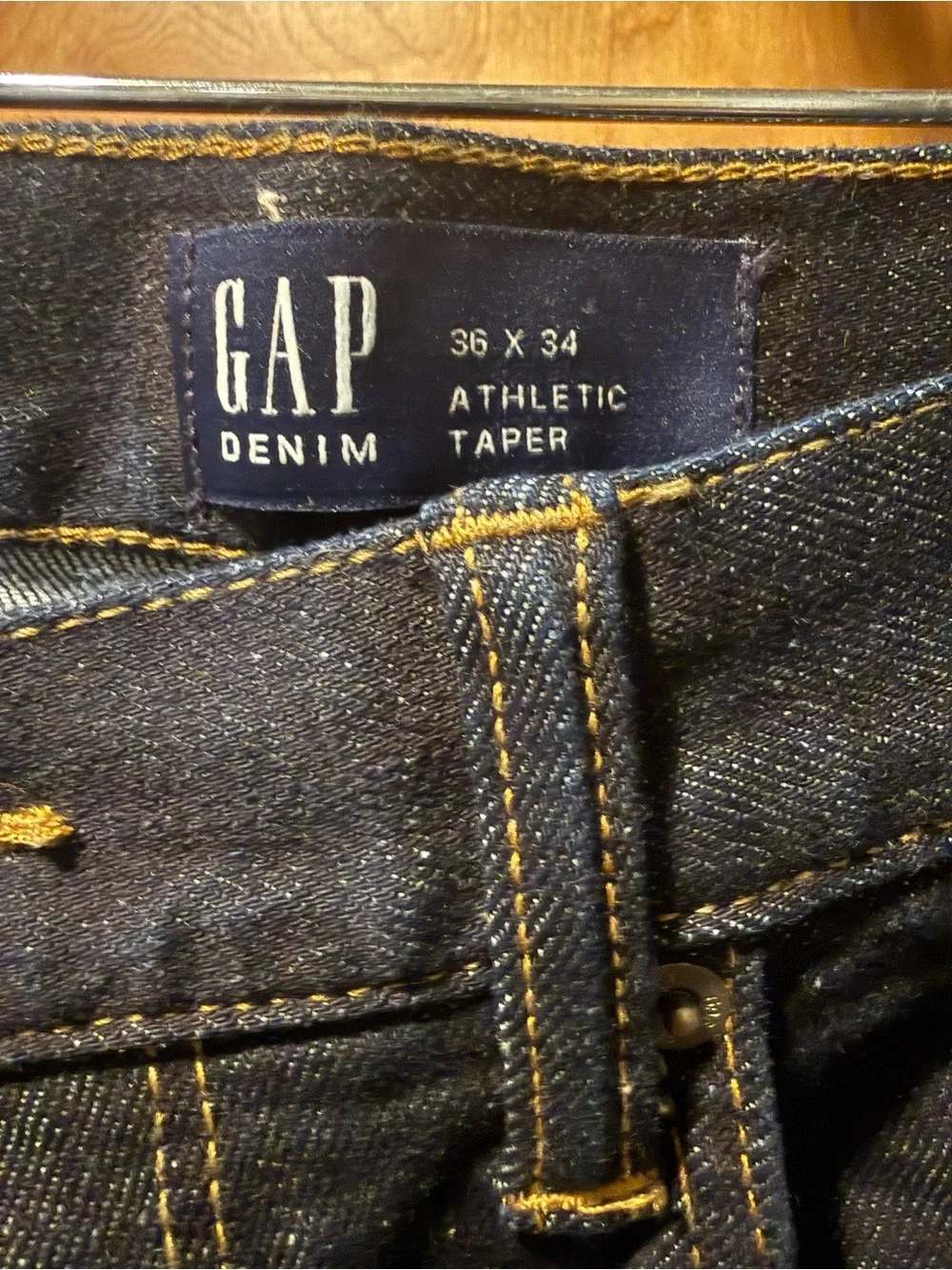 GAP Men's Dark Indigo Athletic Taper Jeans